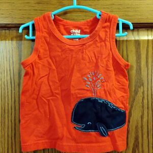 18m Embroidered Whale Red Tank Top Child of Mine